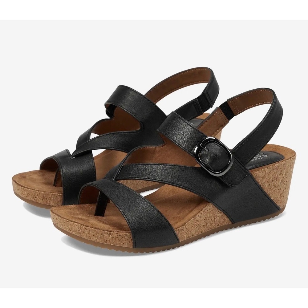 EuroSoft Evelyn Wedge Sandal Black Size 9.5